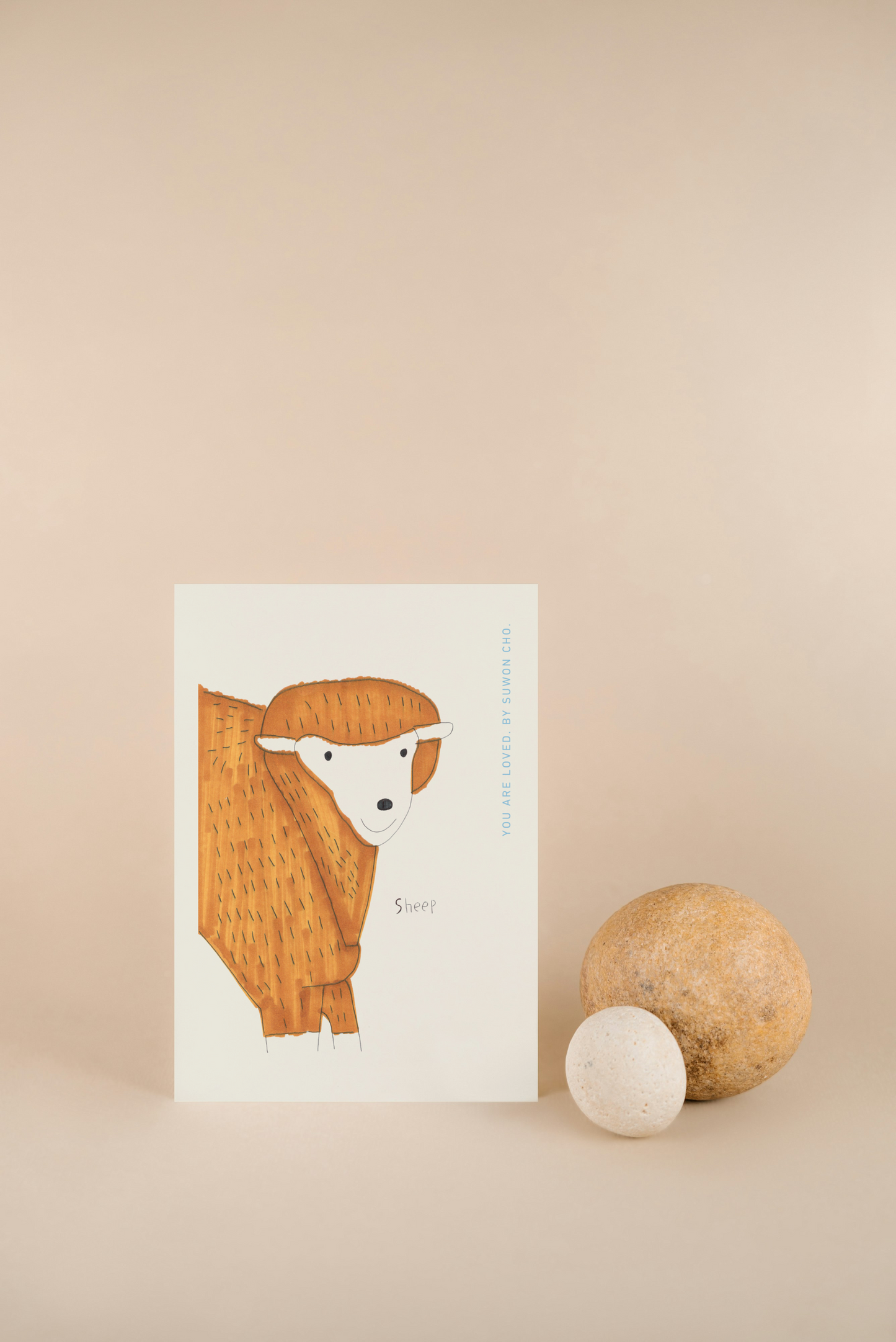 "You Are Loved" Sheep Postcard by Suwon Cho