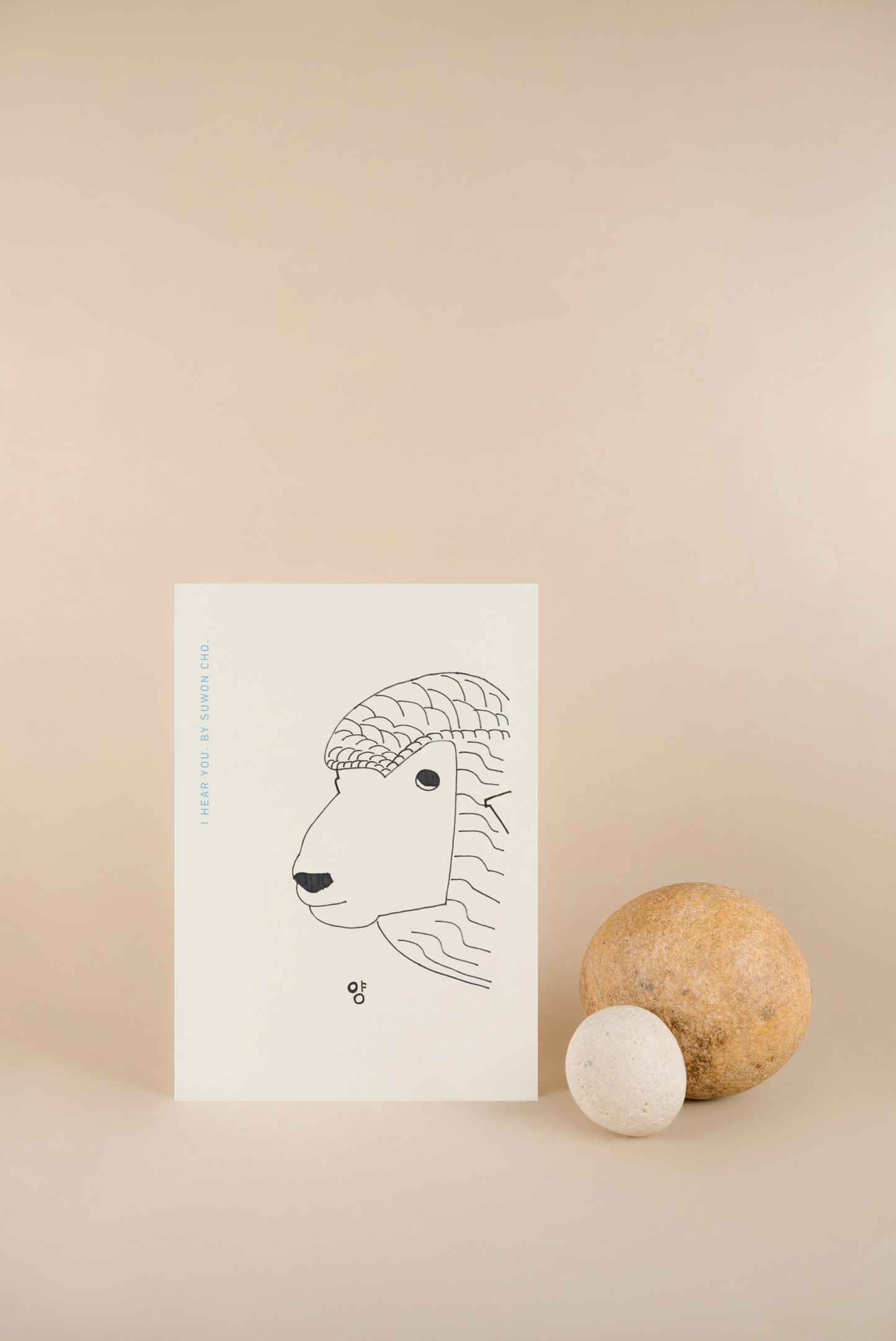 "I Hear You" Sheep Postcard by Suwon Cho